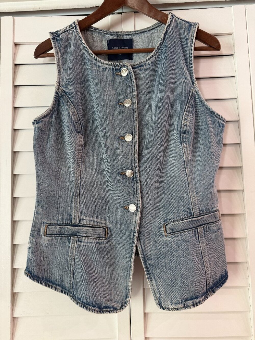 LCW Vision Crew Neck Women's Denim Waistcoat - Size M